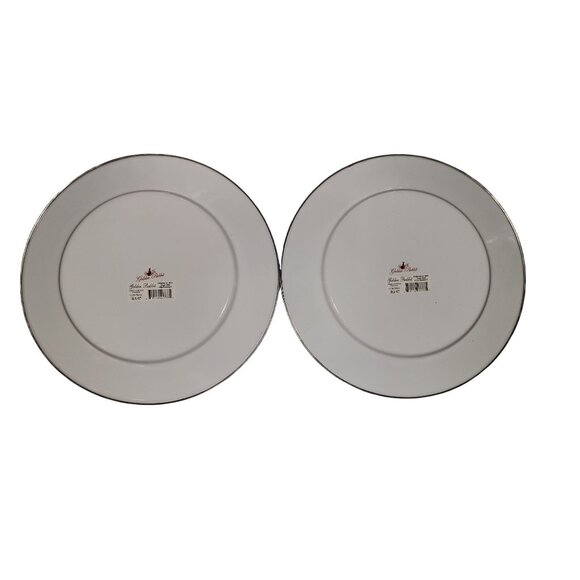 Golden Rabbit Enamelware Plaid Ants Dinner Plates 10.5" Red & White Set Of 2 - Picture 2 of 2